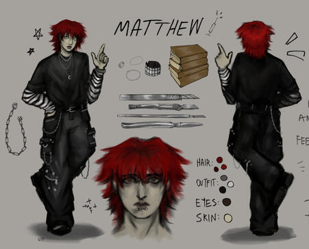 oc reference sheet for @cottagegoric on twt