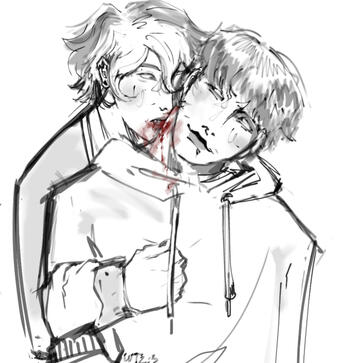 half body sketch for @yaoiphrenia on twt
